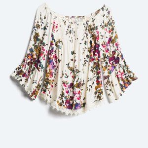 Sitch Fix Julliet Crochet Detail Smocked Knit Top